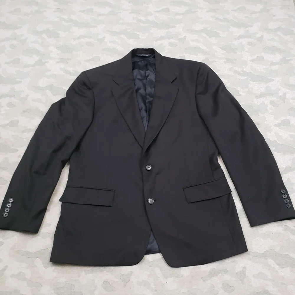 Vintage Burberry's Blazer Mens 40R Blue Super 100s Wool‎